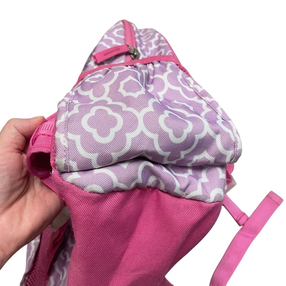 Pottery Barn Kids Purple and Pink Geometric Pattern Small Backpack - Picture 5 of 13